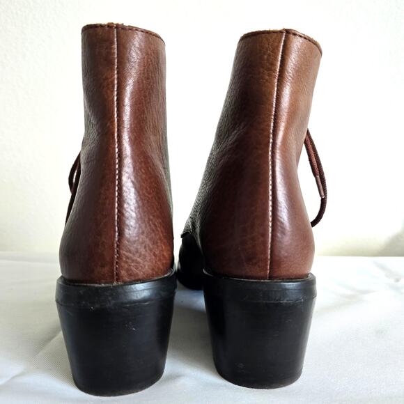 Jeffrey Campbel Zephyr Lace Up Ankle Boot Brown Leather Size 8 Cottagecore - Picture 4 of 7